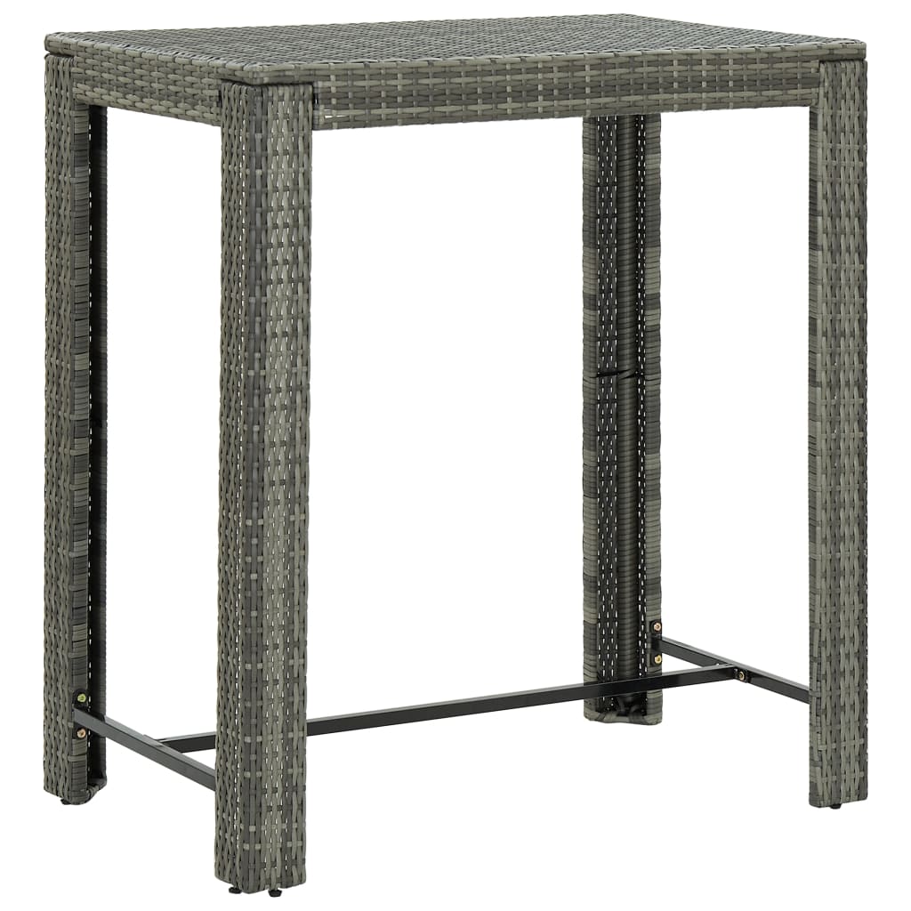 Ensemble De Bar Jardin 5 Pcs Poly Rotin/Bois Massif Acacia