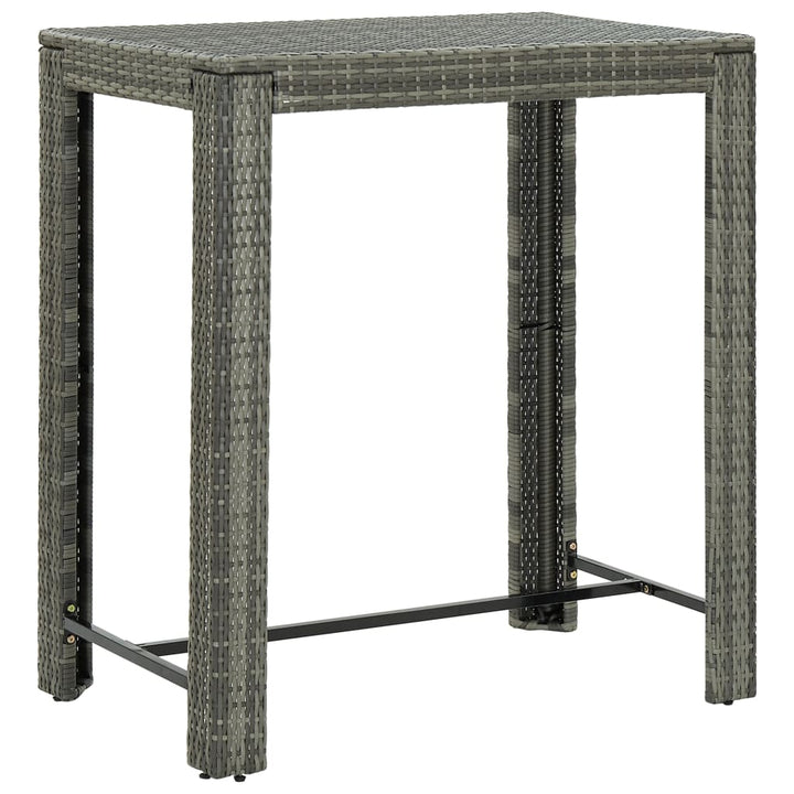 Ensemble De Bar Jardin 5 Pcs Poly Rotin/Bois Massif Acacia