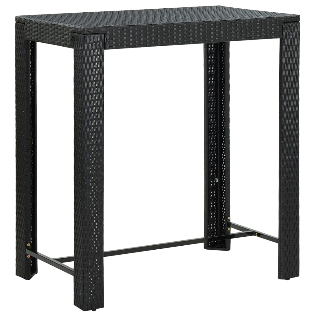 Ensemble De Bar Jardin 5 Pcs Poly Rotin/Bois Massif Acacia
