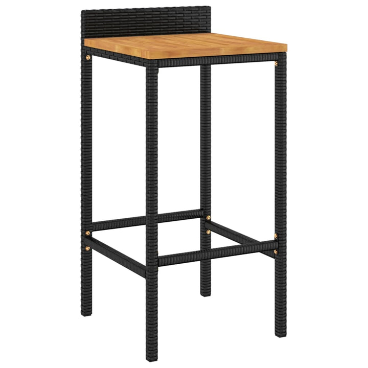 Ensemble De Bar Jardin 5 Pcs Poly Rotin/Bois Massif Acacia