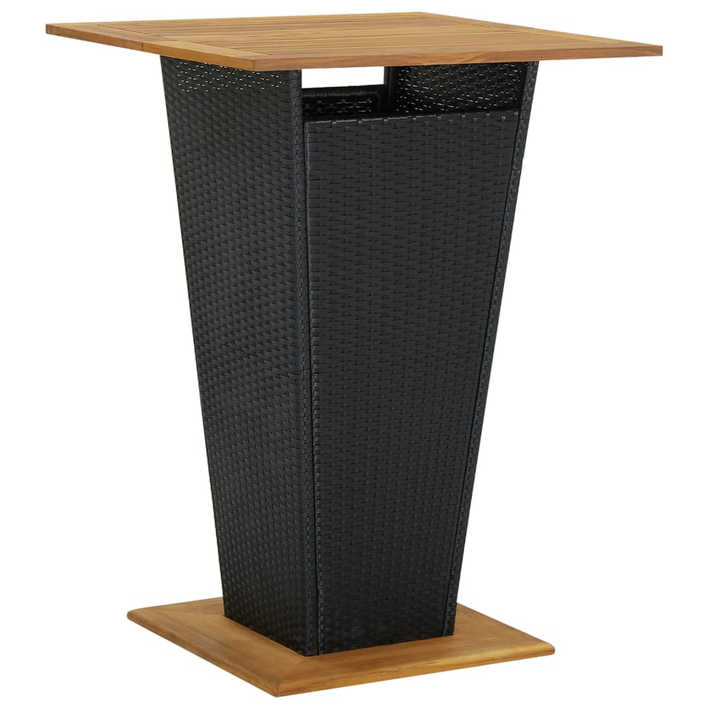 Ensemble De Bar Jardin 5 Pcs Poly Rotin/Bois Massif Acacia
