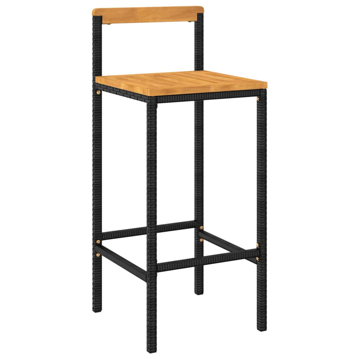 Ensemble De Bar Jardin 5 Pcs Poly Rotin/Bois Massif Acacia