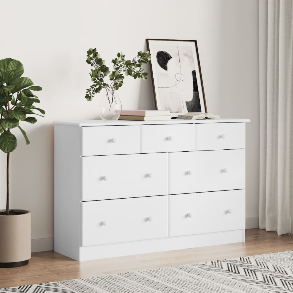 Commode Alta 112X35X73 Cm Bois Massif De Pin