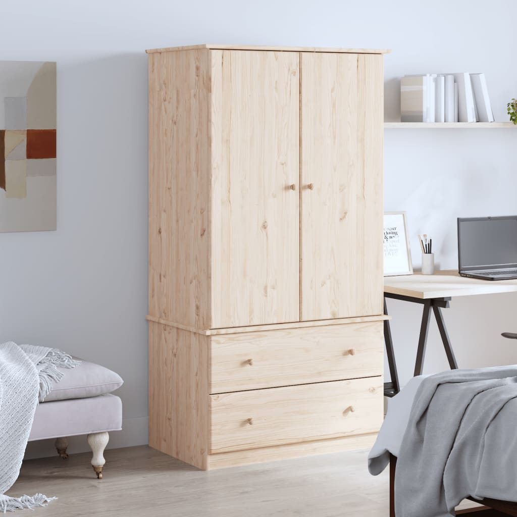 Garde-Robe Alta 90X55X170 Cm Bois Massif De Pin