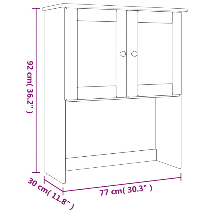 Dessus De Commode Alta 77X30X92 Cm Bois Massif De Pin