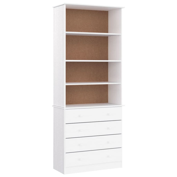 Bibliothèque Tiroirs Alta 77X35X186,5Cm Bois Massif Pin