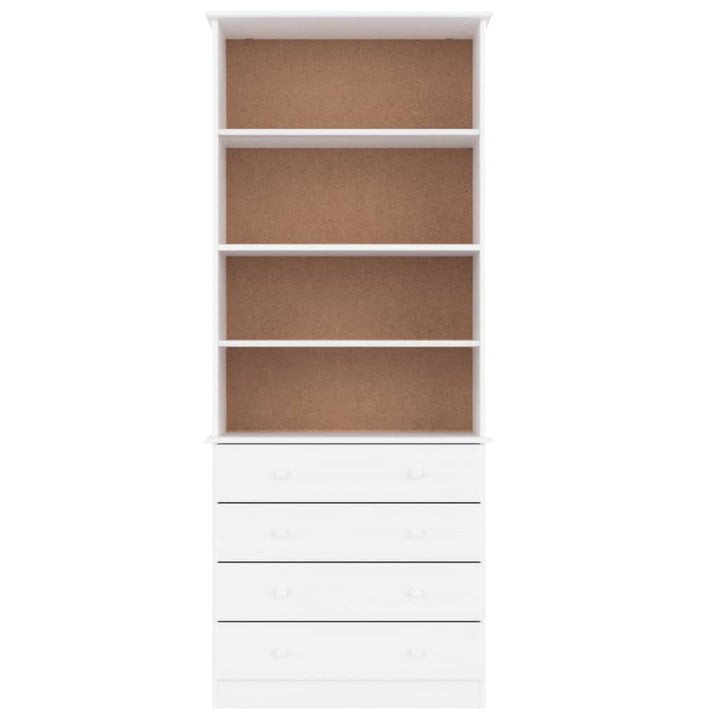 Bibliothèque Tiroirs Alta 77X35X186,5Cm Bois Massif Pin
