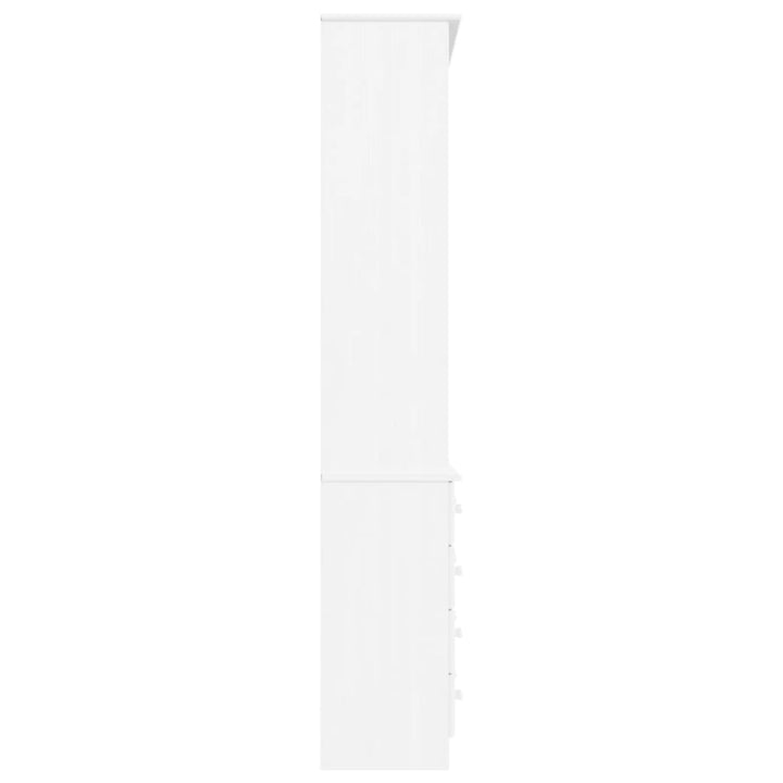 Bibliothèque Tiroirs Alta 77X35X186,5Cm Bois Massif Pin