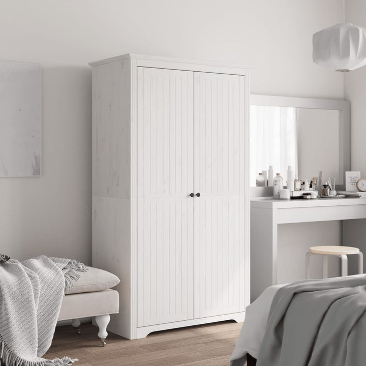 Garde-Robe Bodo 146X53,5X173 Cm Bois Massif De Pin Blanc
