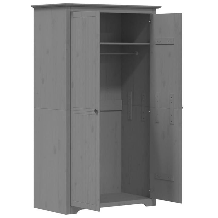Garde-Robe Bodo 99X53,5X173 Cm Bois Massif De Pin Gris
