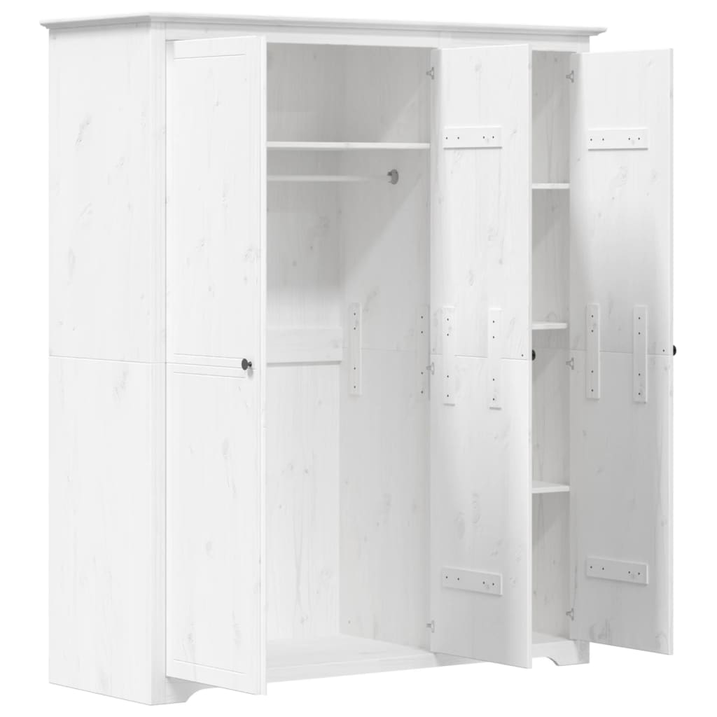 Garde-Robe Bodo 146X53,5X173 Cm Bois Massif De Pin Blanc