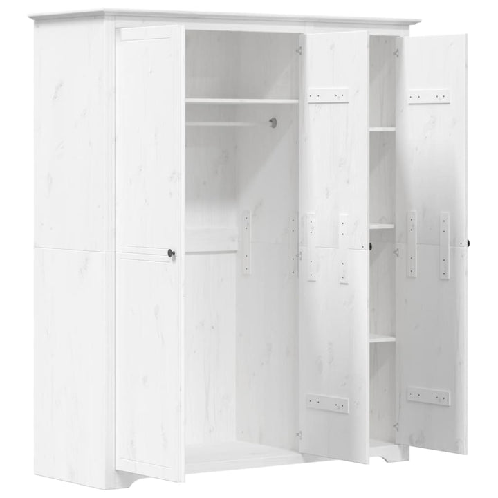 Garde-Robe Bodo 146X53,5X173 Cm Bois Massif De Pin Blanc