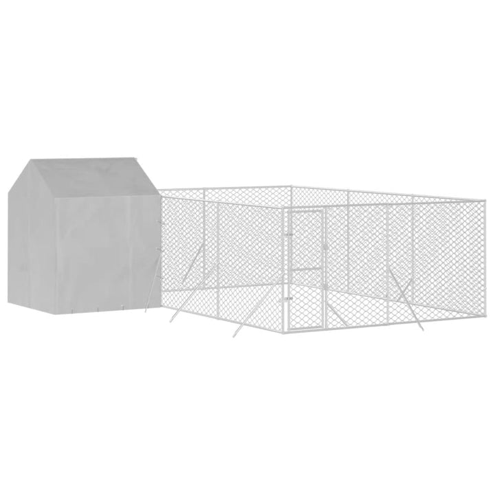 Chenil D'extérieur Pour Chiens Avec Toit Argenté 6X6X2,5 M