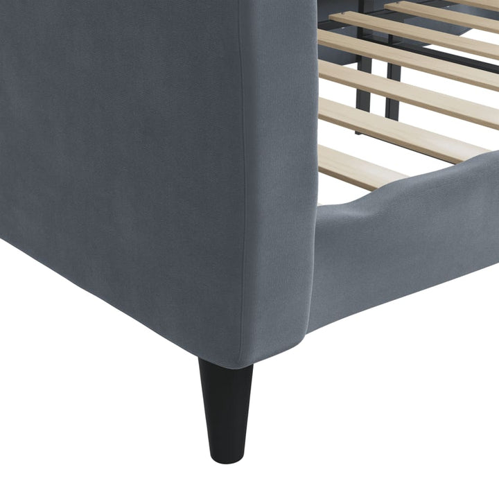 Lit De Repos Velours Gris Foncé