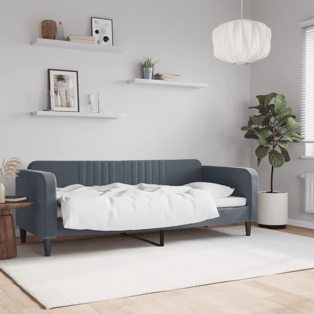 Lit De Repos Velours Gris Foncé