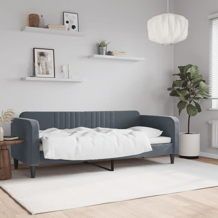 Lit De Repos Velours Gris Foncé