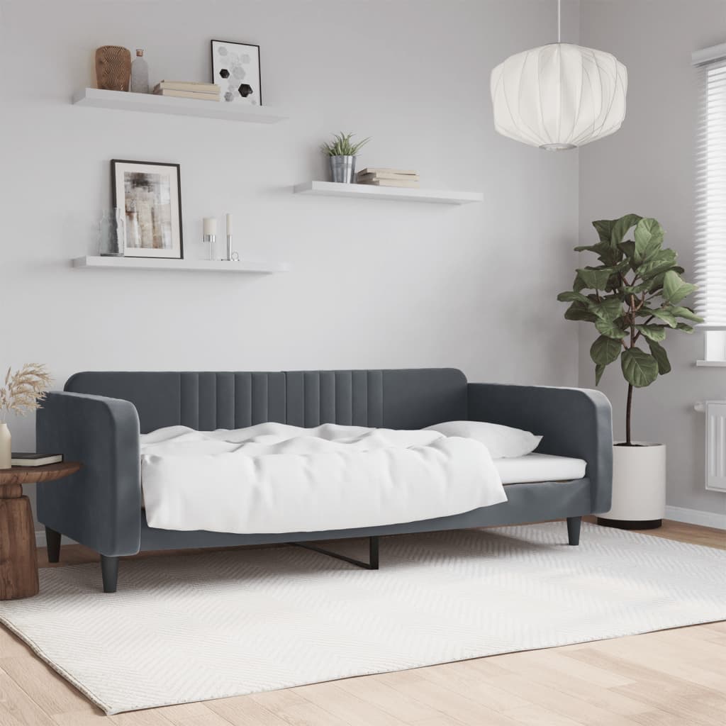Lit De Repos Velours Gris Foncé