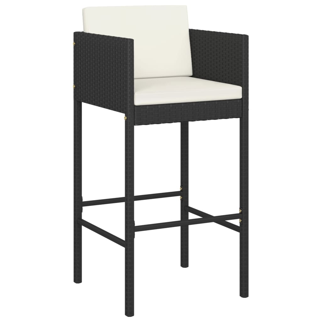 Ensemble De Bar De Jardin 7 Pcs Avec Coussins Poly Rotin