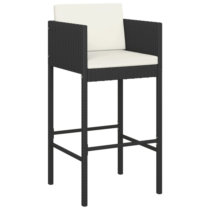 Ensemble De Bar De Jardin 7 Pcs Avec Coussins Poly Rotin