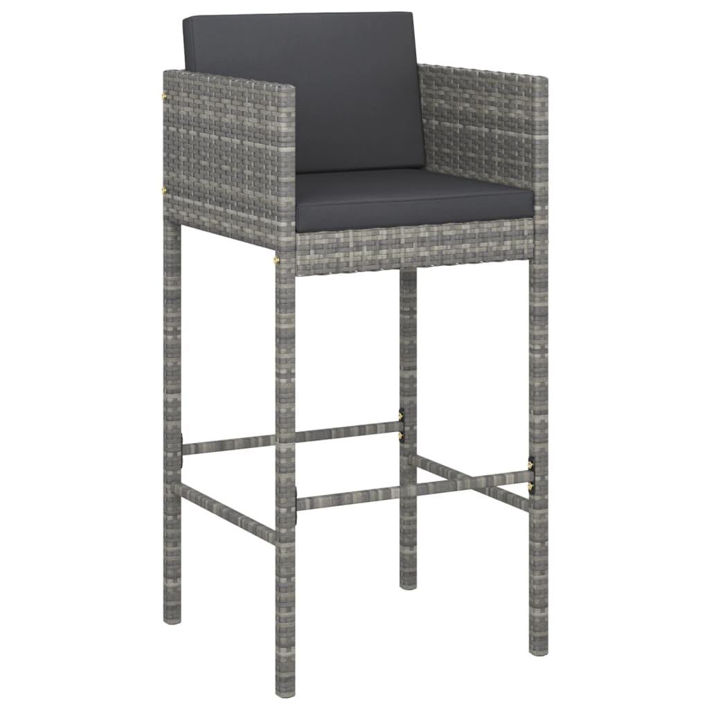 Ensemble De Bar De Jardin 5 Pcs Avec Coussins Poly Rotin