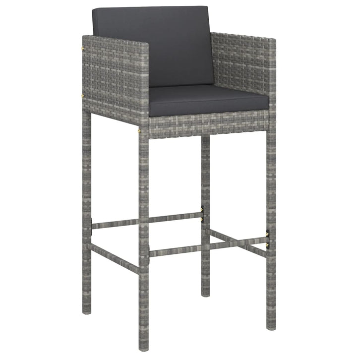 Ensemble De Bar De Jardin 5 Pcs Avec Coussins Poly Rotin