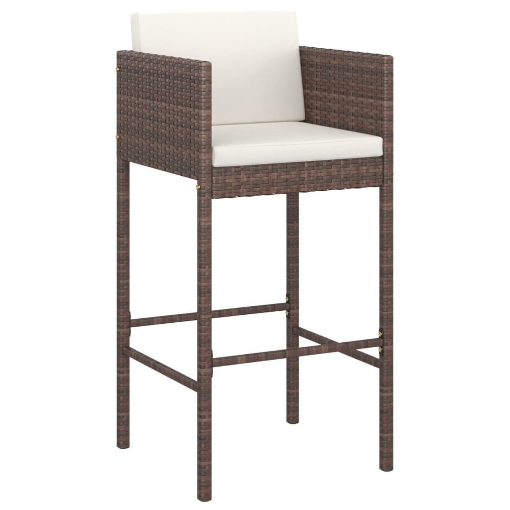 Ensemble De Bar De Jardin Avec Coussins 5 Pcs Poly Rotin