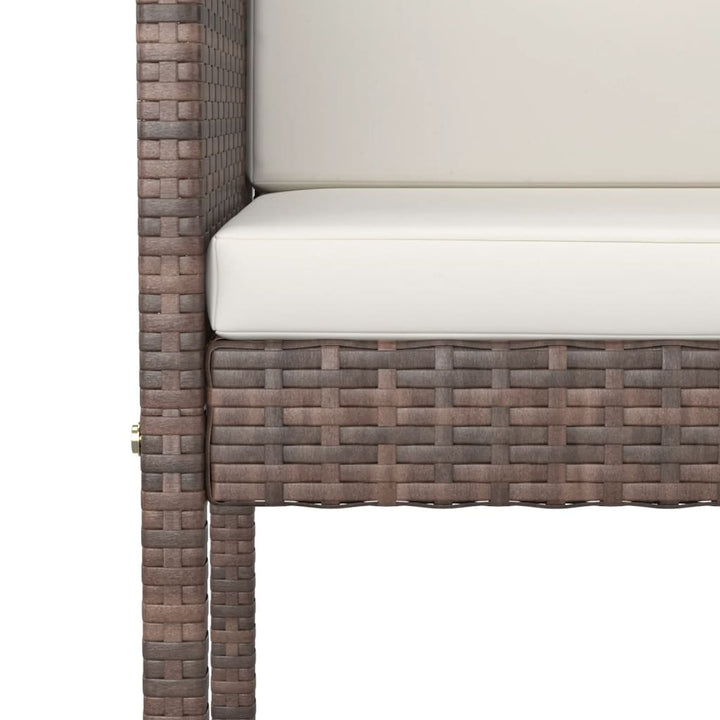 Ensemble De Bar De Jardin Avec Coussins 5 Pcs Poly Rotin