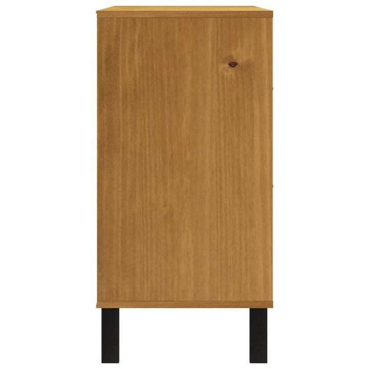 Commode Flam 110X40X80 Cm Bois De Pin Massif Bleu Et Rose
