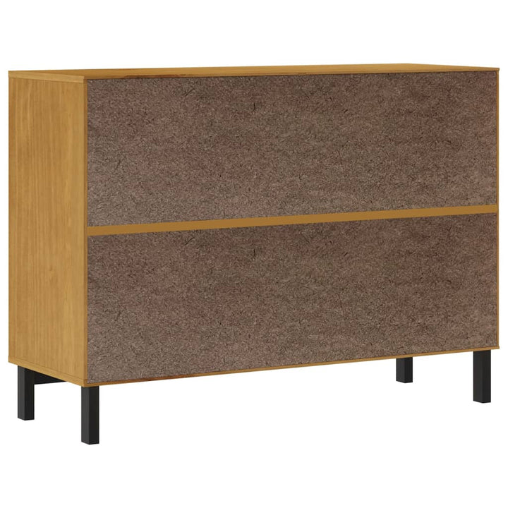 Commode Flam 110X40X80 Cm Bois De Pin Massif Marron Foncé