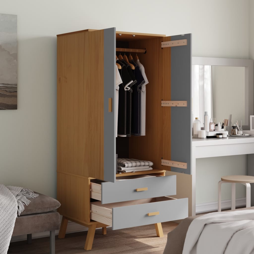 Garde-Robe Olden 76,5X53X172 Cm Bois Massif Pin