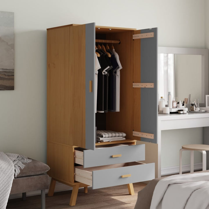 Garde-Robe Olden 76,5X53X172 Cm Bois Massif Pin