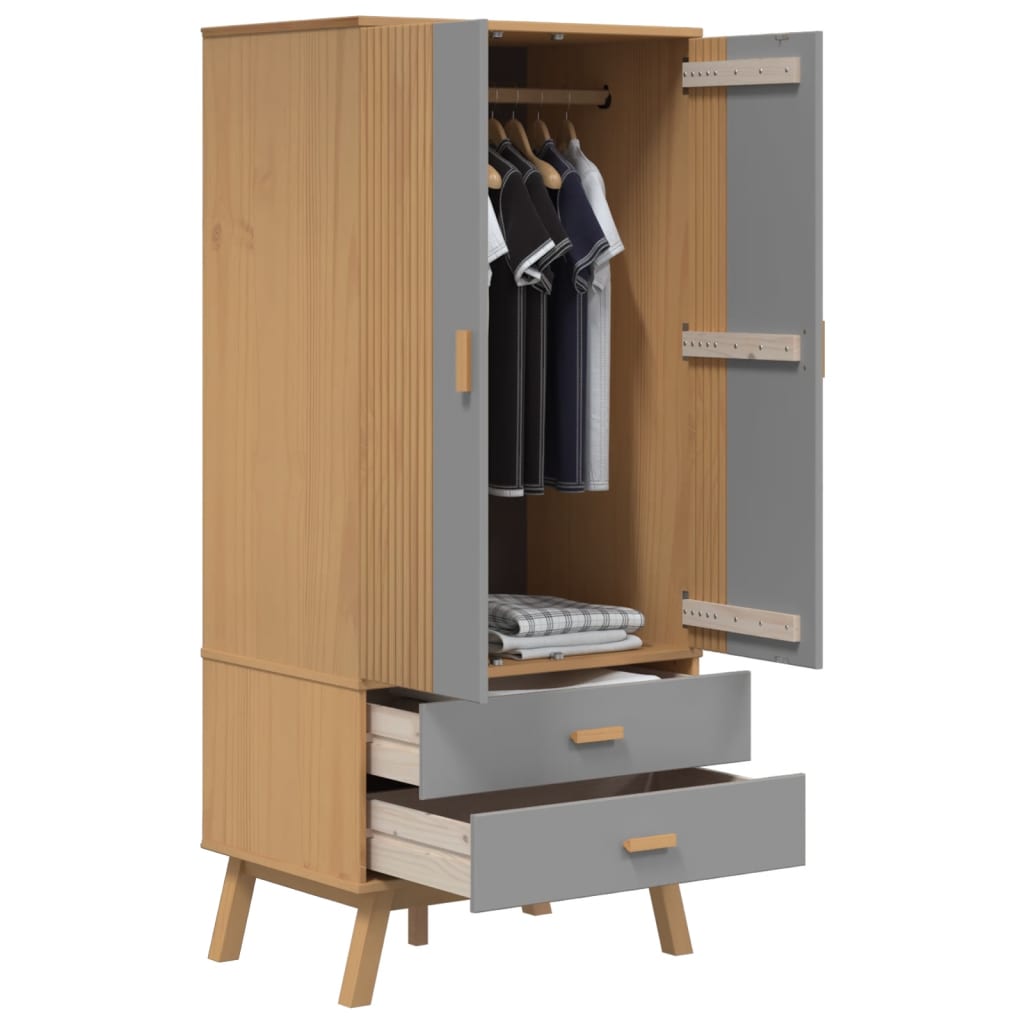 Garde-Robe Olden 76,5X53X172 Cm Bois Massif Pin