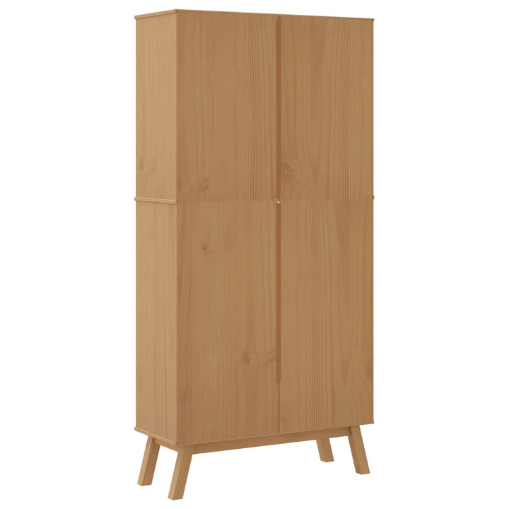 Bibliothèque À 4 Niveaux Olden Gris Marron Bois De Pin Massif