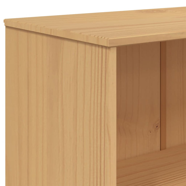 Bibliothèque À 4 Niveaux Olden Gris Marron Bois De Pin Massif