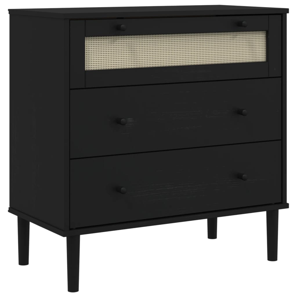 Commode Senja Aspect De Rotin Bois De Pin Solide