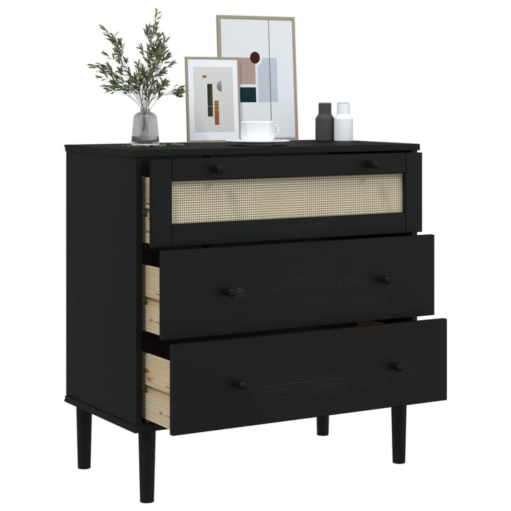 Commode Senja Aspect De Rotin Bois De Pin Solide