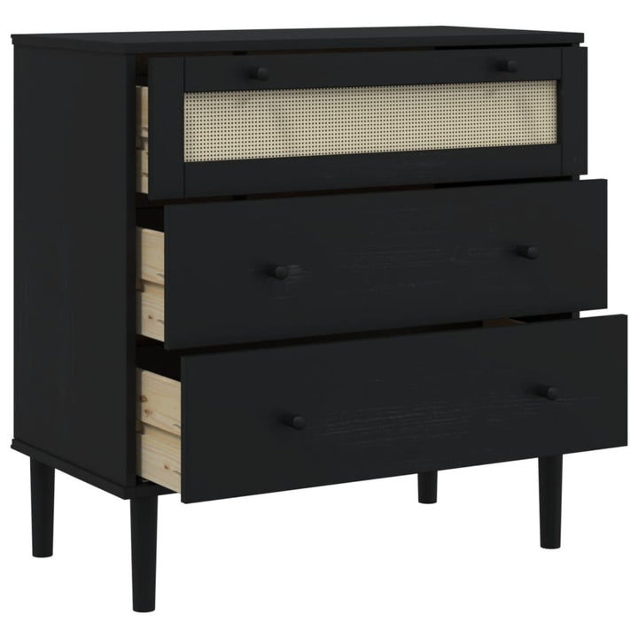Commode Senja Aspect De Rotin Bois De Pin Solide