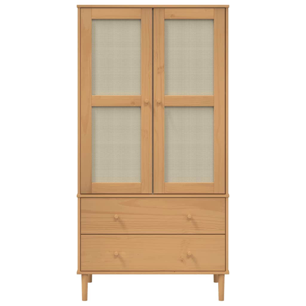 Garde-Robe Senja Aspect Rotin Bois Massif De Pin