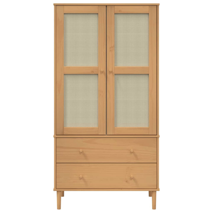 Garde-Robe Senja Aspect Rotin Bois Massif De Pin