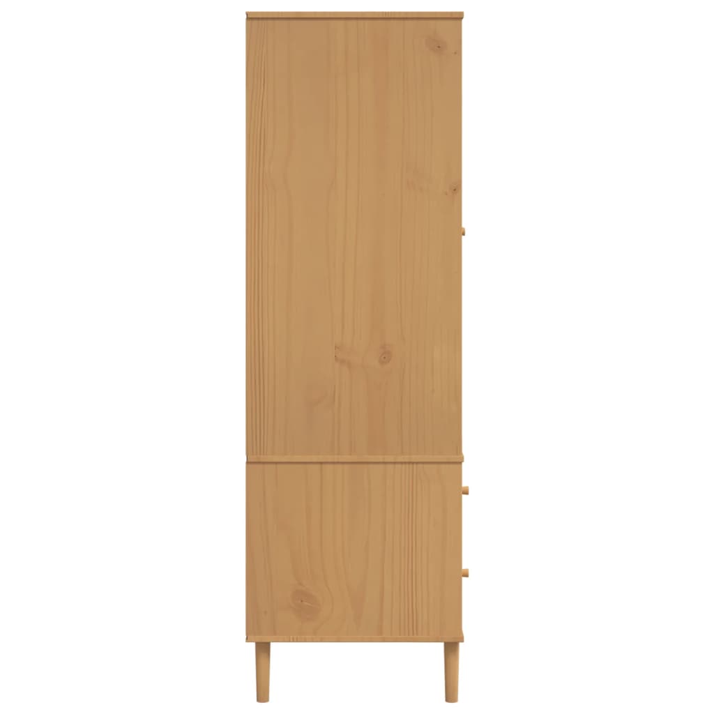 Garde-Robe Senja Aspect Rotin Bois Massif De Pin