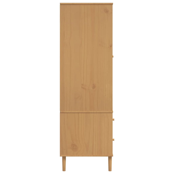 Garde-Robe Senja Aspect Rotin Bois Massif De Pin