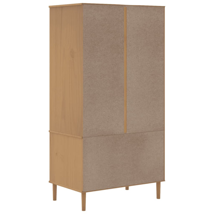Garde-Robe Senja Aspect Rotin Bois Massif De Pin