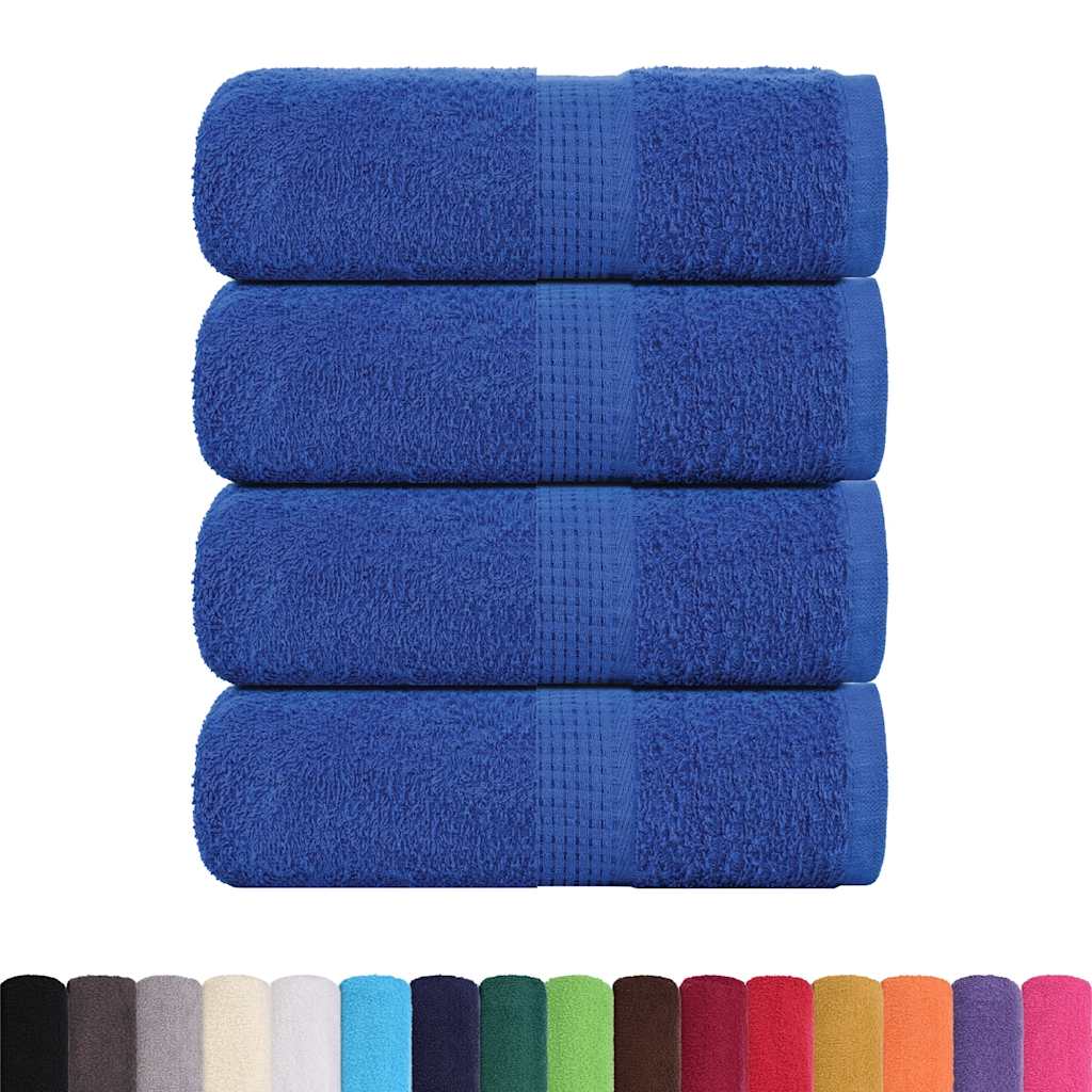 Serviettes De Visage 4 Pcs 360 G/M² 100% Coton Bleu