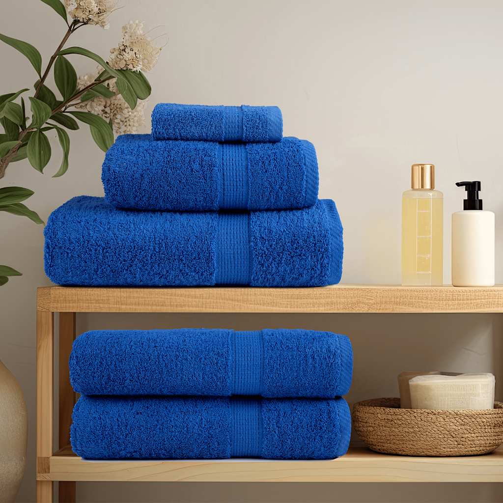 Serviettes De Visage 4 Pcs 360 G/M² 100% Coton Bleu