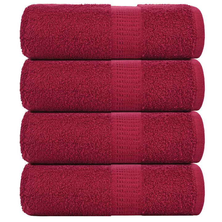 Serviettes D'invité 4 Pcs Bordeaux 360 G/M² 100% Coton Bordeaux 