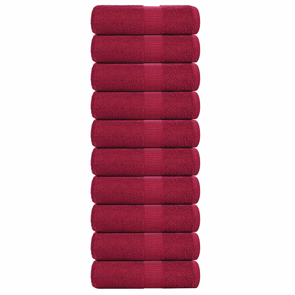 Serviettes D'invité 4 Pcs Bordeaux 360 G/M² 100% Coton Bordeaux 