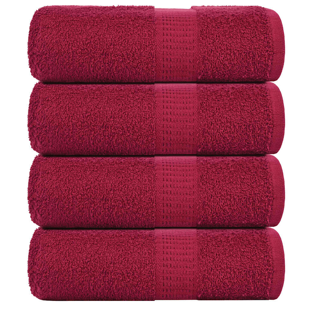 Serviettes D'invité 4 Pcs Bordeaux 360 G/M² 100% Coton Bordeaux 