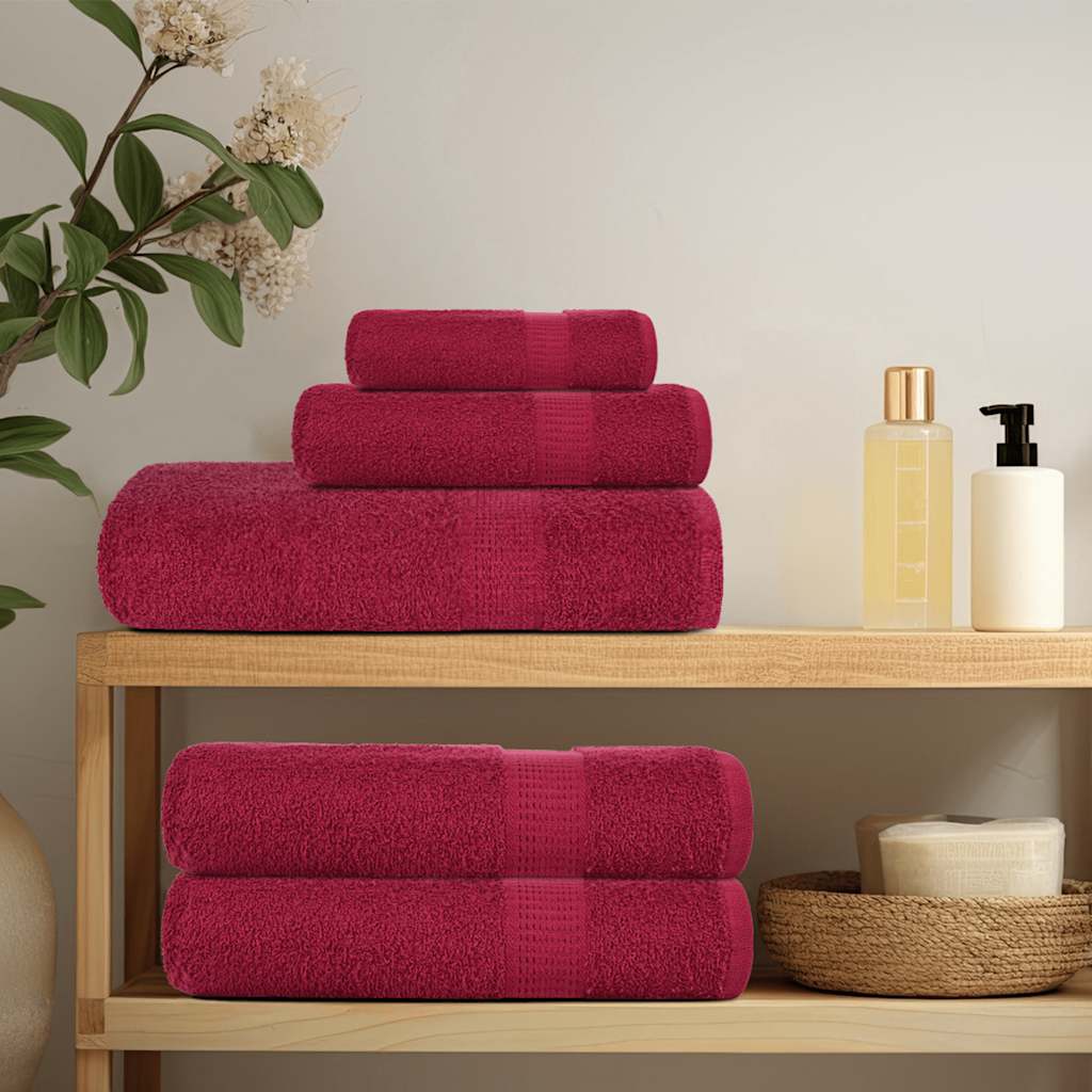Serviettes D'invité 4 Pcs Bordeaux 360 G/M² 100% Coton Bordeaux 
