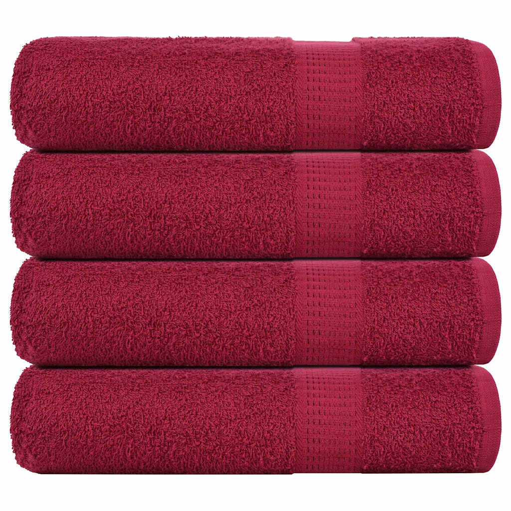 Serviettes D'invité 4 Pcs Bordeaux 360 G/M² 100% Coton Bordeaux 