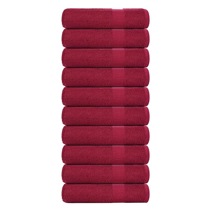 Serviettes D'invité 4 Pcs Bordeaux 360 G/M² 100% Coton Bordeaux 